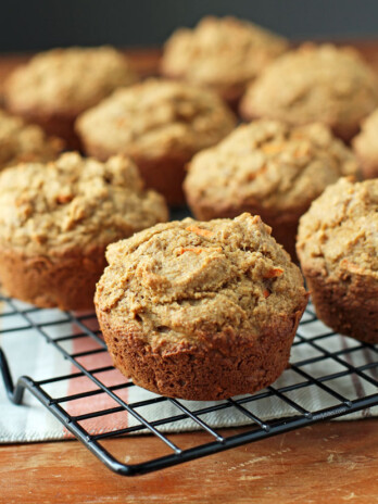 Carrot Muffins on a cooling rack