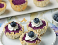 Blueberry Cheesecake Mini Tarts on a plate
