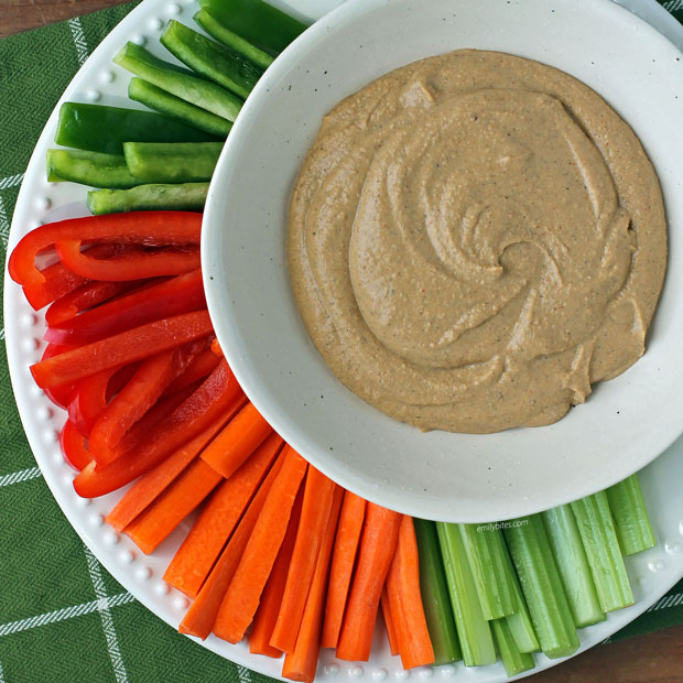 Taco Spiced Hummus with veggies