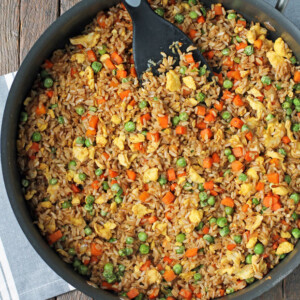 Vegetable Fried Rice in a pan