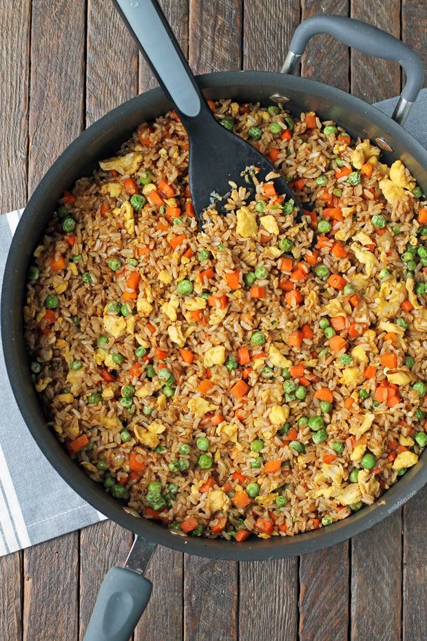 Vegetable Fried Rice in a pan