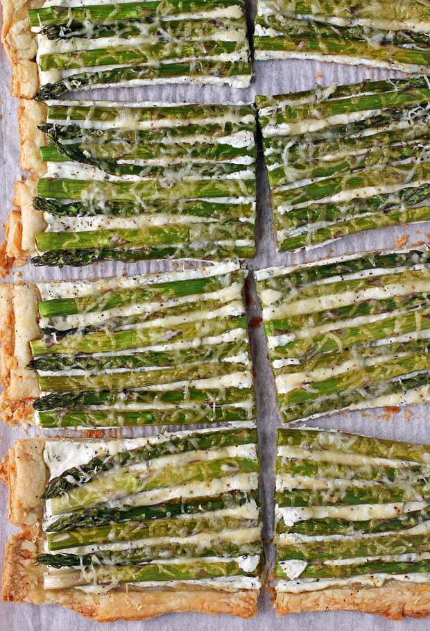 Asparagus Tart cut into slices