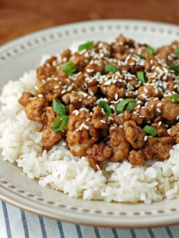 Korean-Inspired Ground Turkey close up