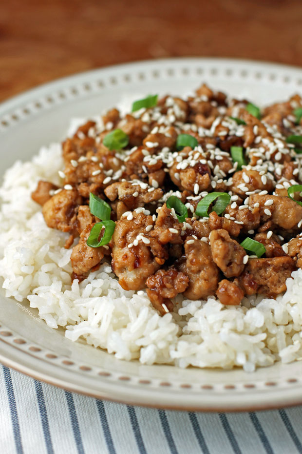 Korean-Inspired Ground Turkey close up