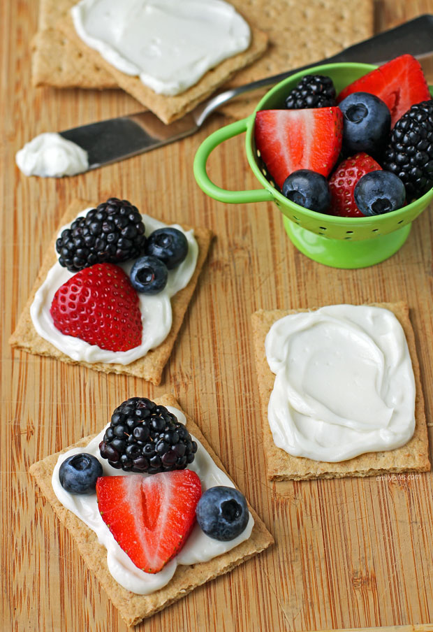 Mini Fruit Pizza Squares with ingredients