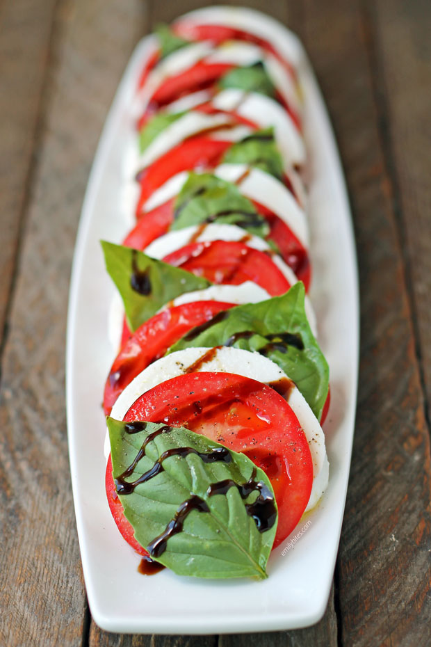 Caprese Salad on a serving plate