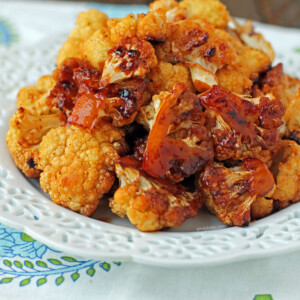 Sweet and Spicy Roasted Cauliflower close up