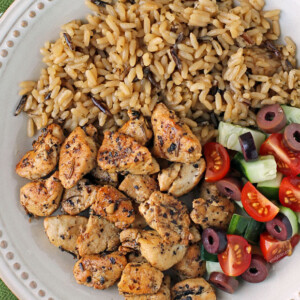 Greek Chicken Bites overhead shot