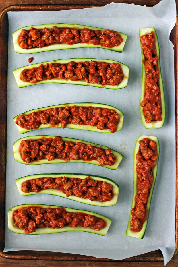 Zucchini boats with meat