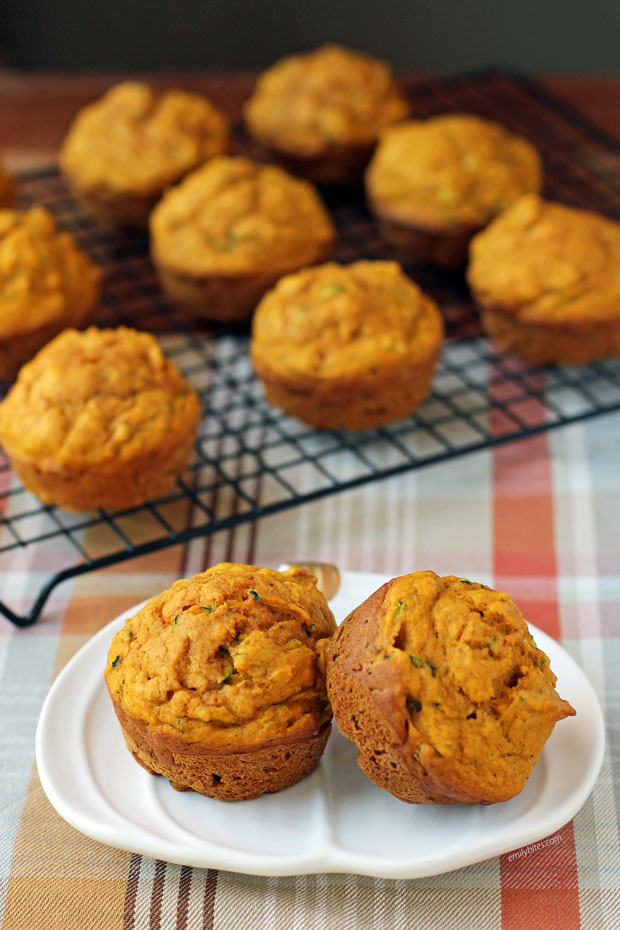 Pumpkin Zucchini Muffins close up