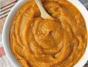 Mashed Butternut Squash in a serving bowl