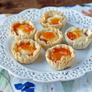 Apricot Brie Tartlets on a plate