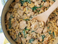 One-Pot Chicken Florentine Mac and Cheese in the pot