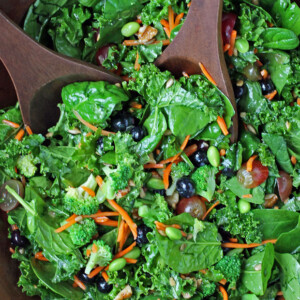 Superfood Salad with serving spoons