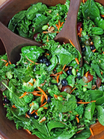 Superfood Salad with serving spoons