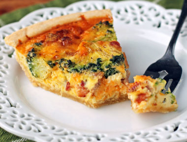 Bacon Broccoli Quiche - Emily Bites