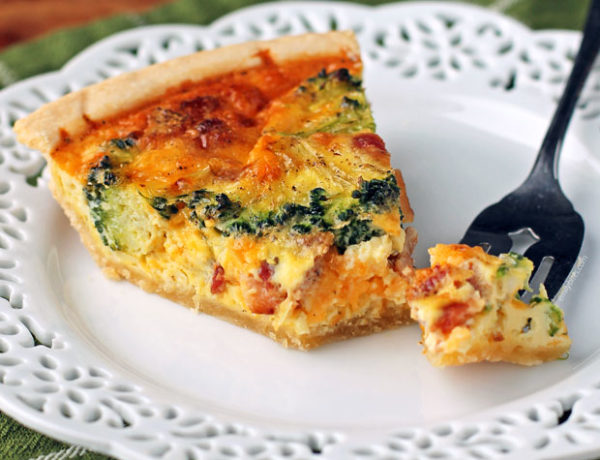 Bacon Broccoli Quiche - Emily Bites