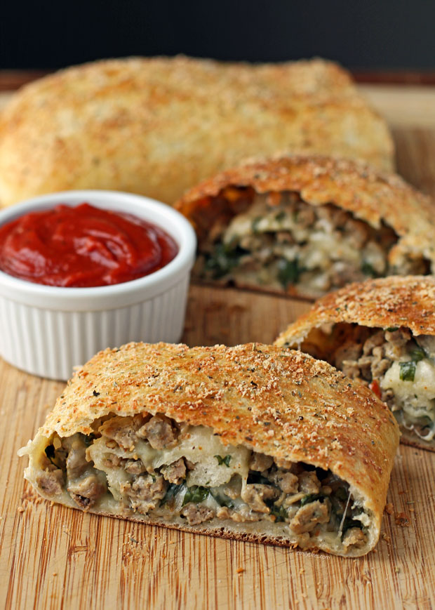 Italian Sausage Bread slices with sauce