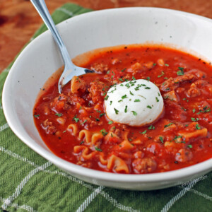 Lasagna Soup in a bowl