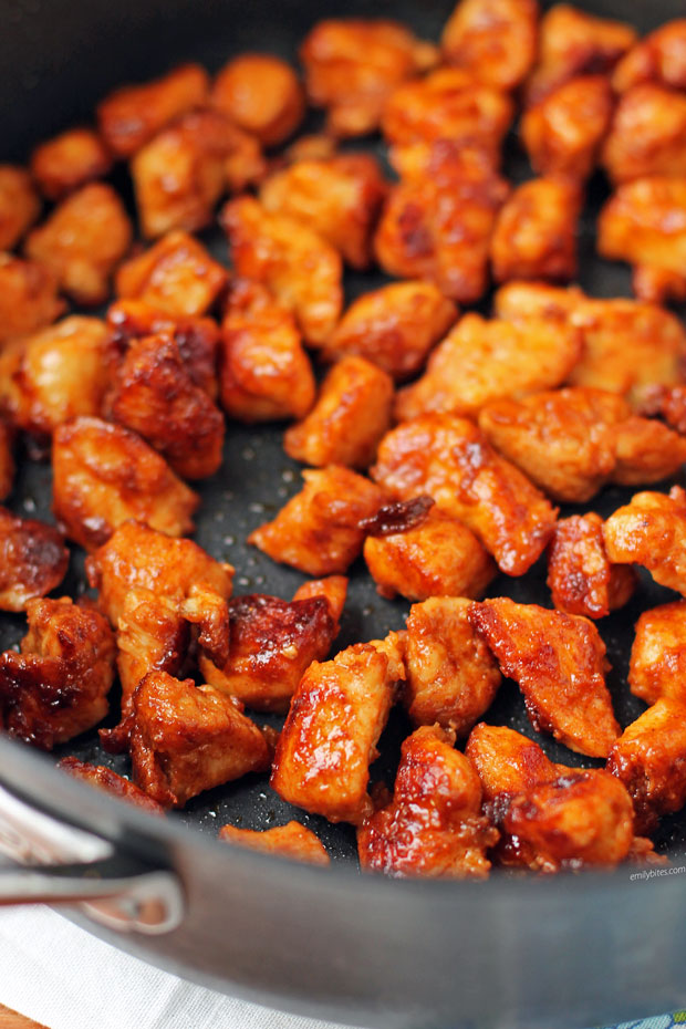 Nashville Hot Chicken Bites in a pan