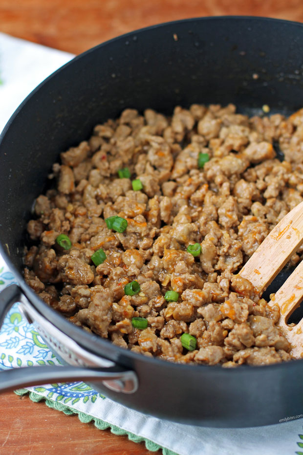 Orange Ground Turkey in a skillet