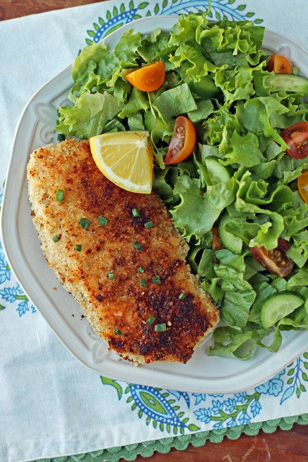 Crispy Onion Dip Chicken overhead