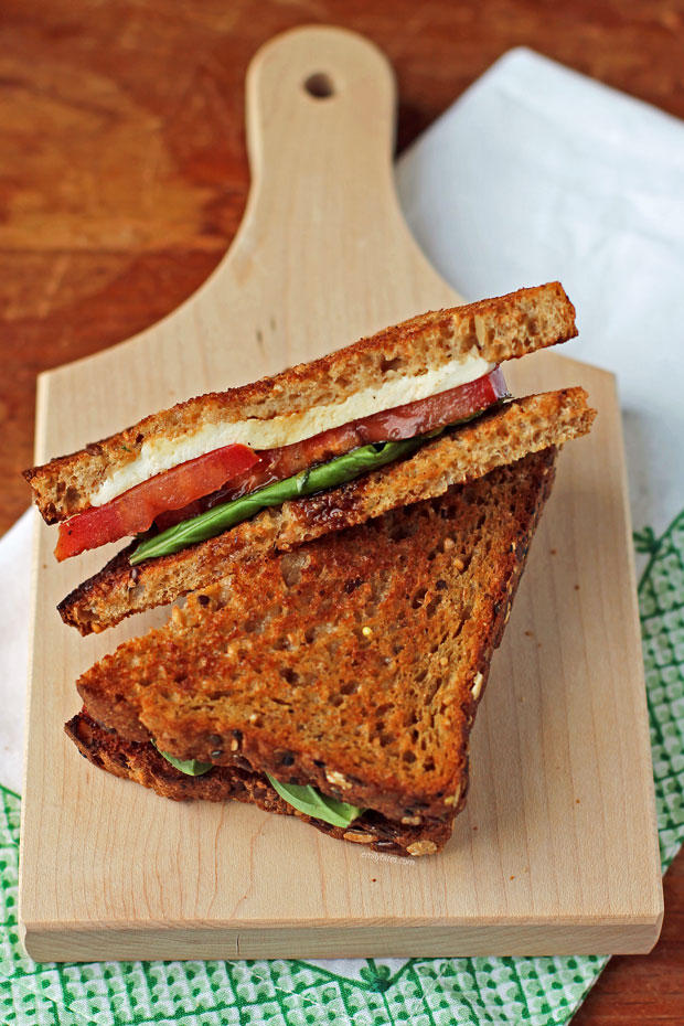 Caprese Sandwich on a board