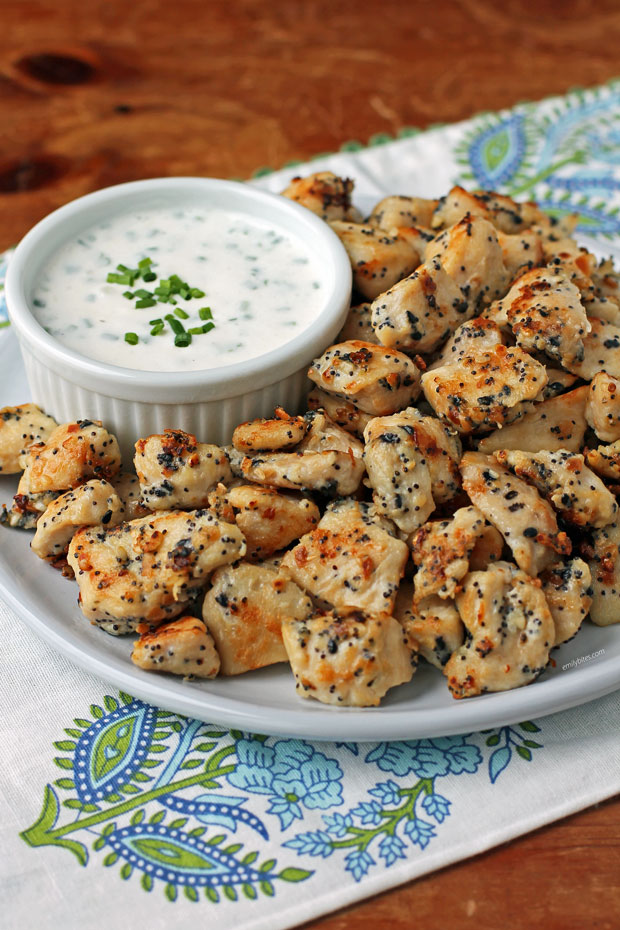 Everything Chicken Bites with Dip