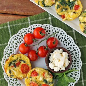 Feta Tomato Mini Frittatas on a plate