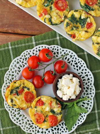 Feta Tomato Mini Frittatas on a plate