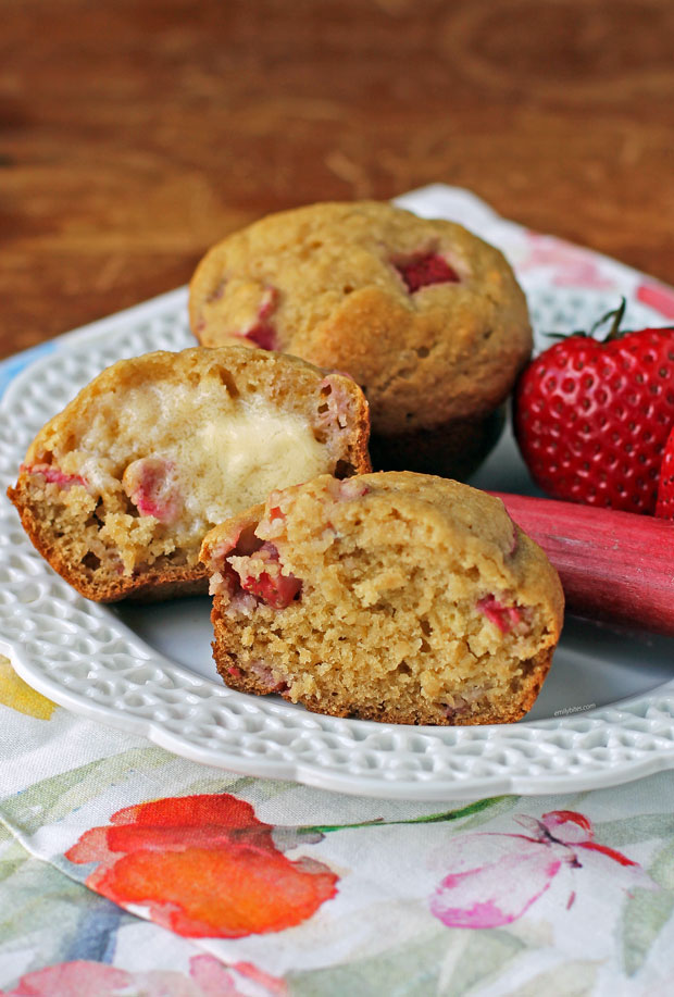 Strawberry Rhubarb Muffin with butter