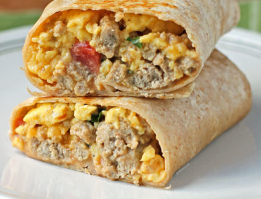 Turkey Sausage Breakfast Burritos - Emily Bites