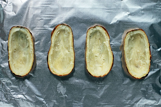 Broccoli Cheddar Twice Baked Potatoes before filling