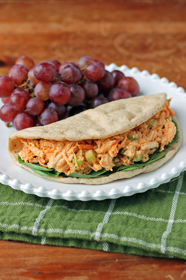 Buffalo Chicken Salad Sandwich on a plate