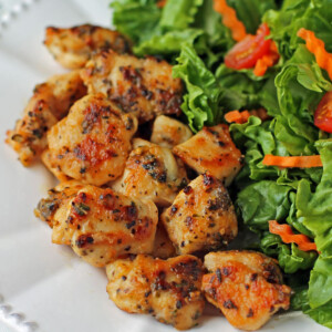 Lemon Pepper Chicken Bites on a plate