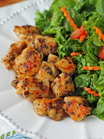 Lemon Pepper Chicken Bites on a plate