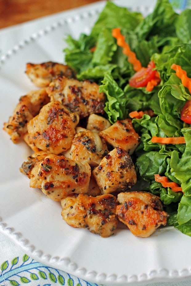 Lemon Pepper Chicken Bites on a plate