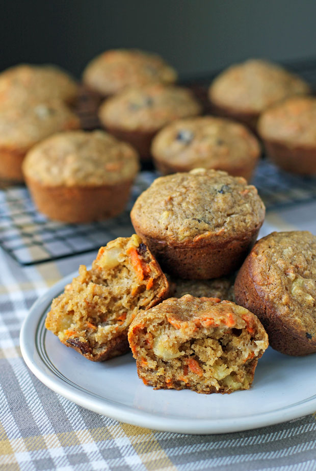 Morning Glory Muffin opened on a plate