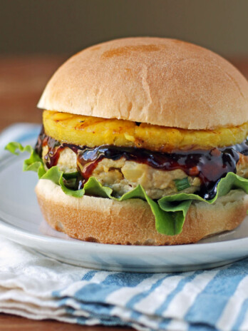 Pineapple Teriyaki Chicken Burger close up