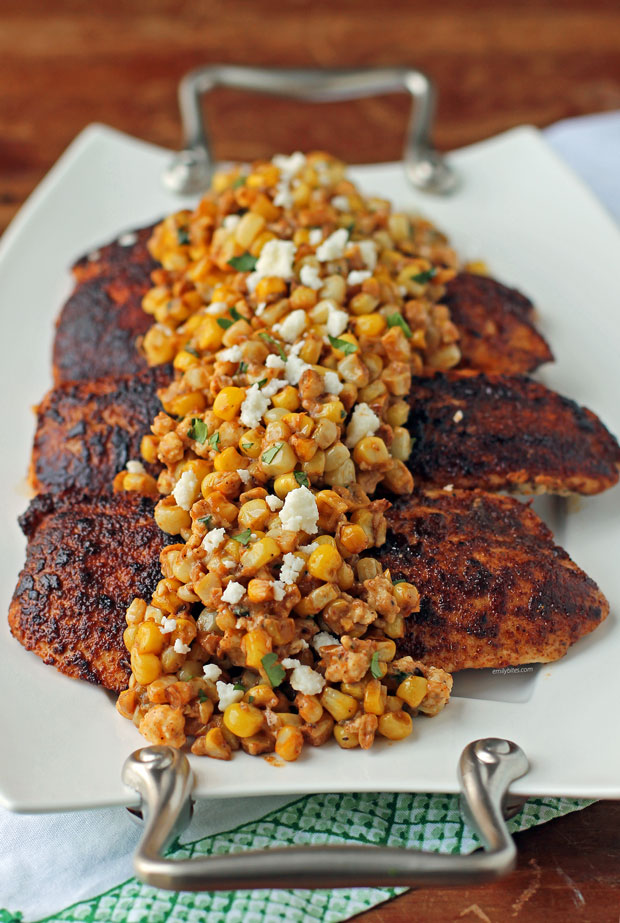 Mexican Street Corn Chicken on a platter