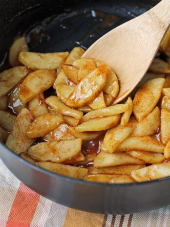 Stovetop Cinnamon Apples close up