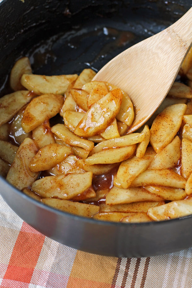 Stovetop Cinnamon Apples close up