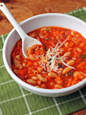 Pasta Fagioli Soup in a bowl
