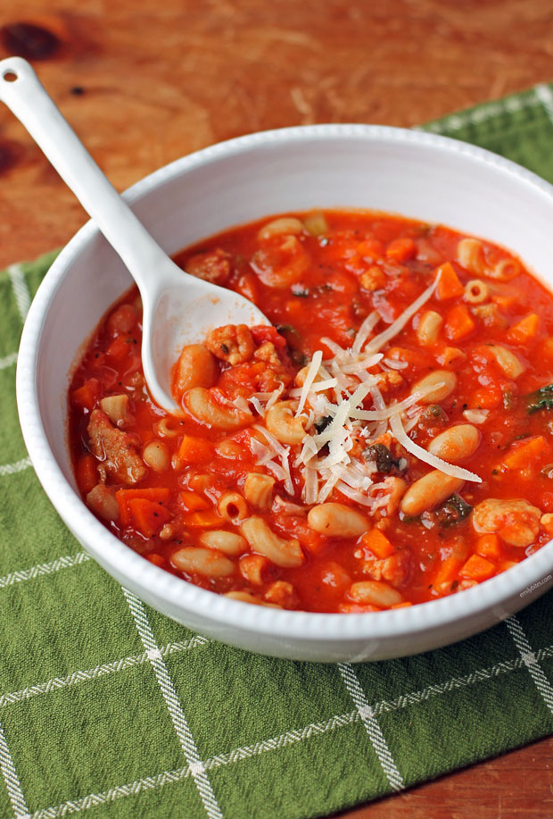 Pasta Fagioli Soup in a bowl