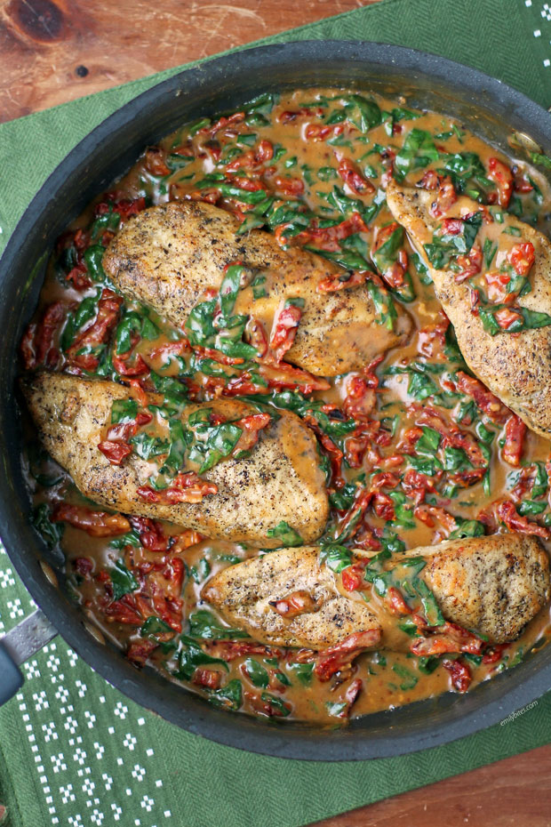 Creamy Tuscan Chicken in the pan