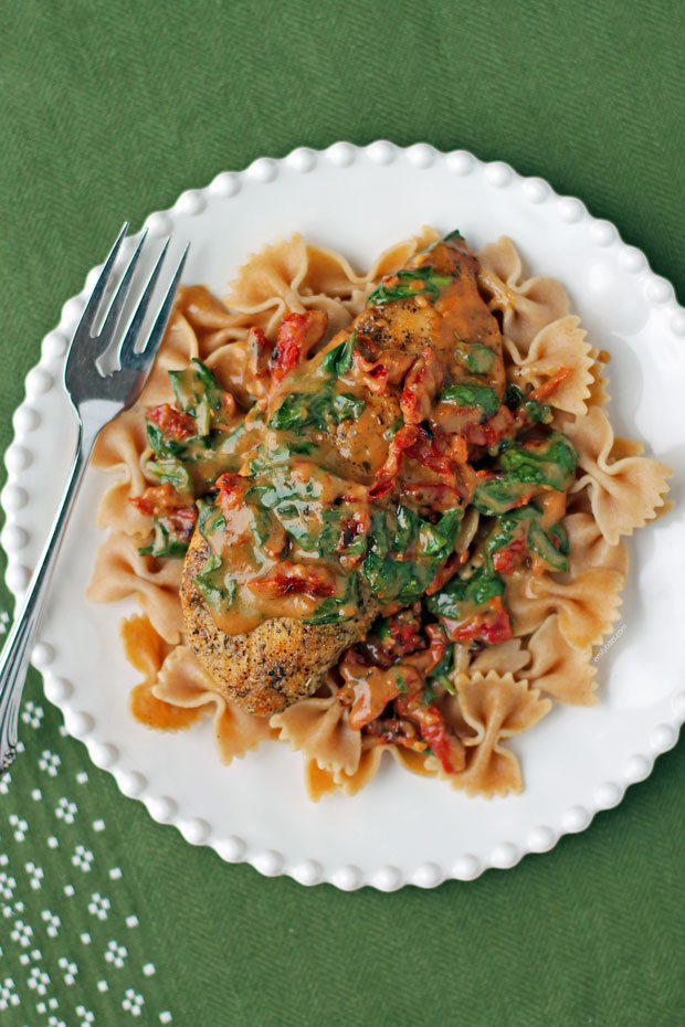 Creamy Tuscan Chicken with pasta