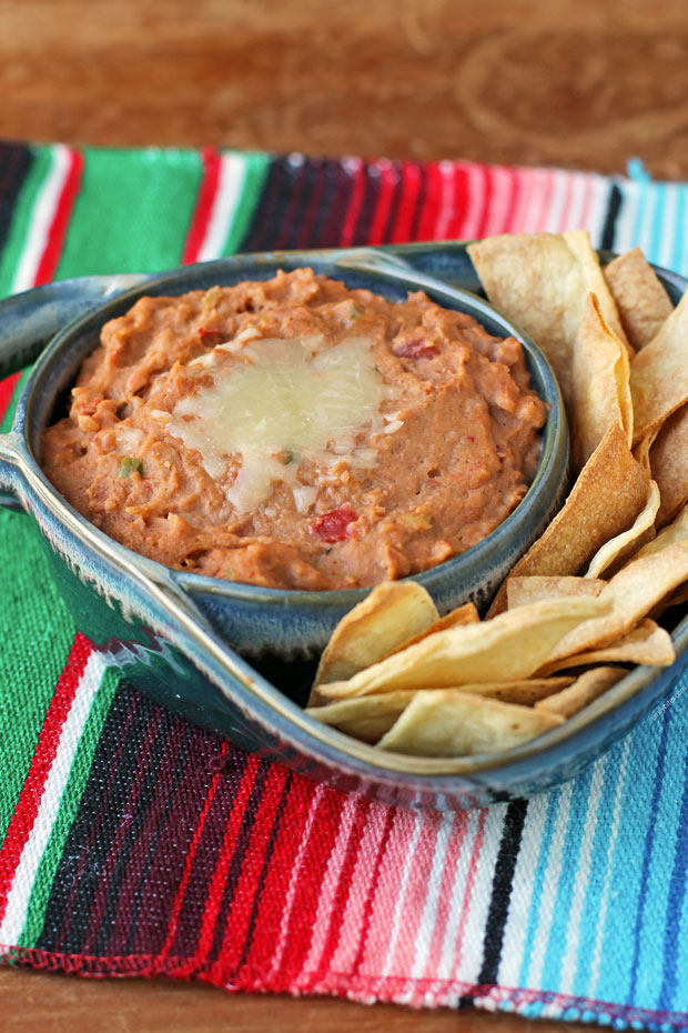 Easy Cheesy Bean Dip - Emily Bites