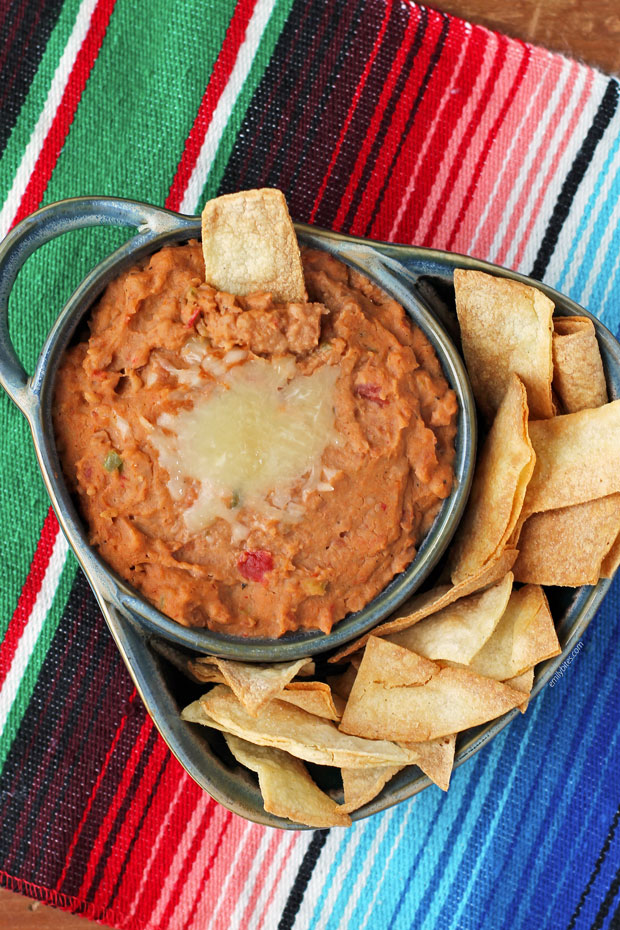 Easy Cheesy Bean Dip overhead