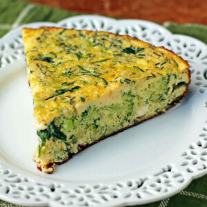 Vegetable Feta Frittata on a plate