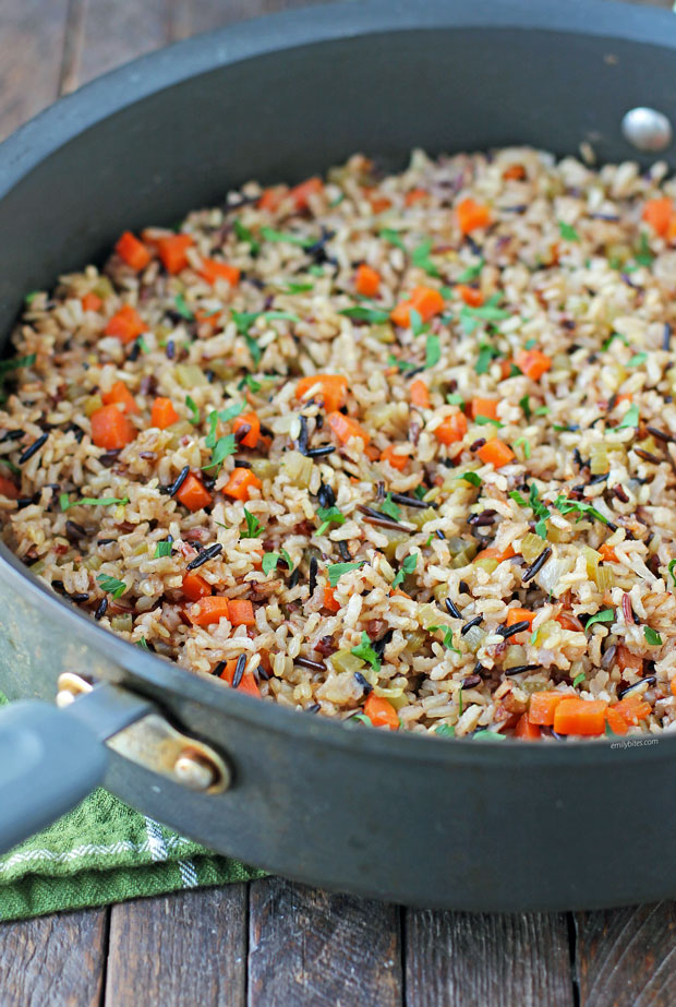 Wild Rice Pilaf in a pan